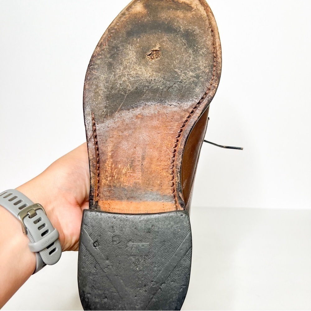 Allen Edmond Brown Leather Oxfords Dress Shoes Size 9.5 - Picture 7 of 7